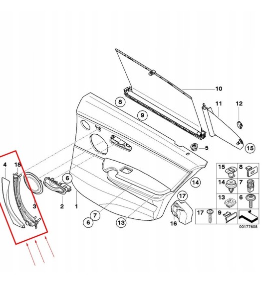 UCHWYT DRZWI KLAMKA PRAWA BMW 3 E90 E91 E92 E93
