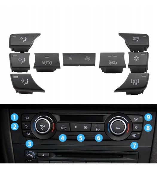 ZESTAW PRZYCISKÓW NAWIEWU BMW X1 X3 E87 E90 E92